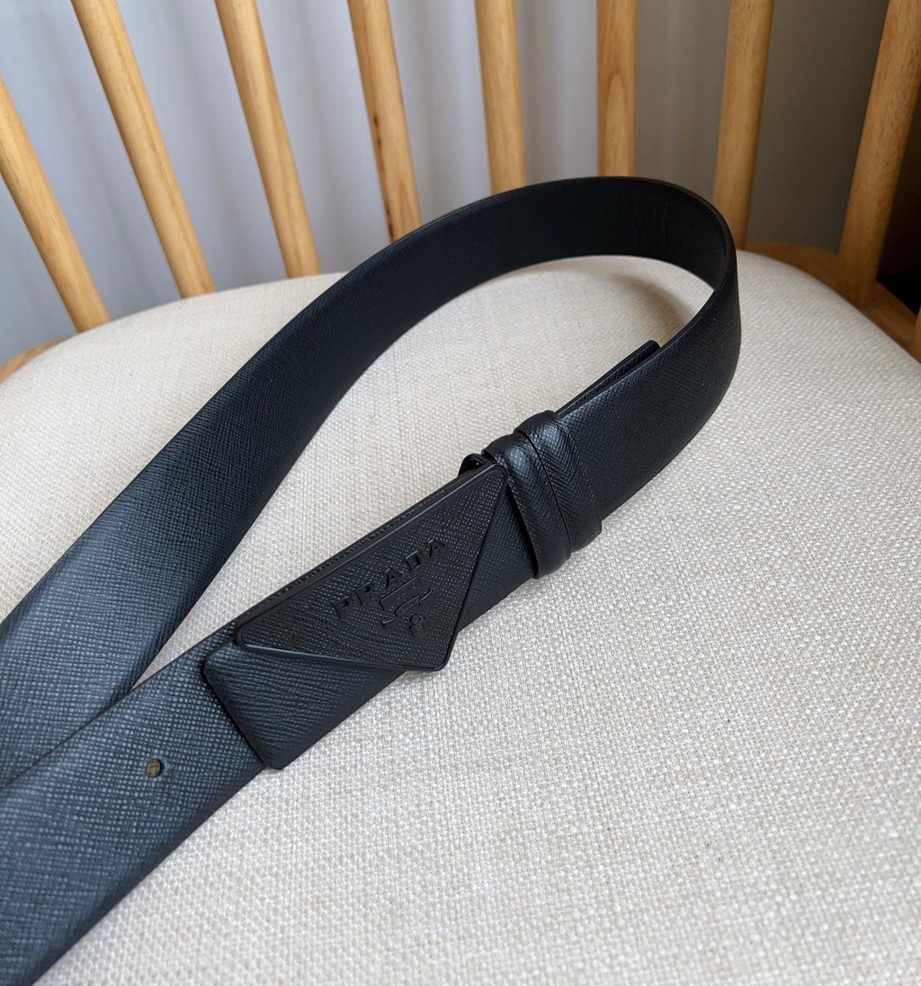 Prada Triangle Logo Buckle Belt