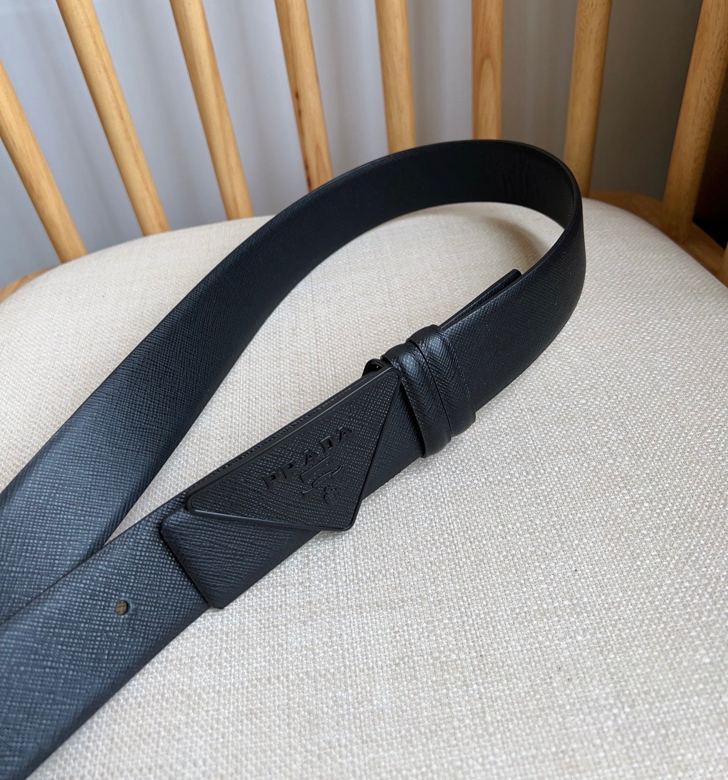 Prada Triangle Logo Buckle Belt