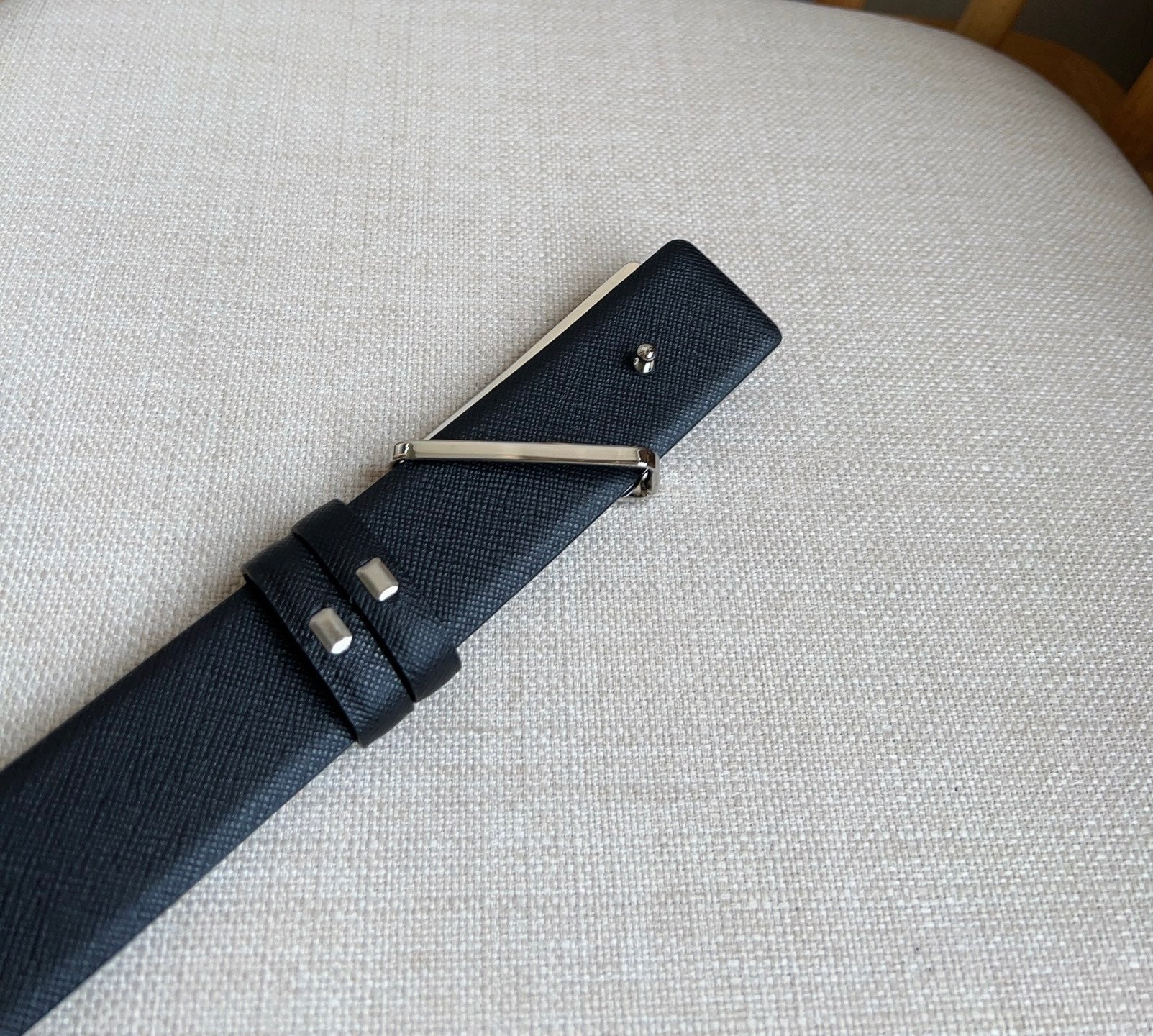 Prada Triangle Logo Buckle Belt