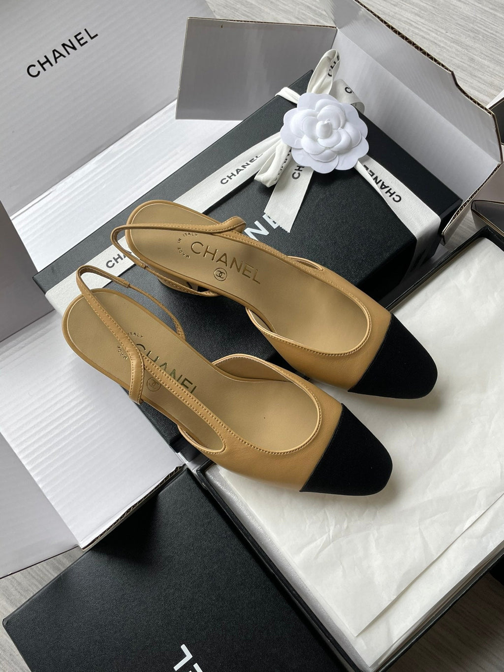 Chanel Lambskin Slingback Sandals