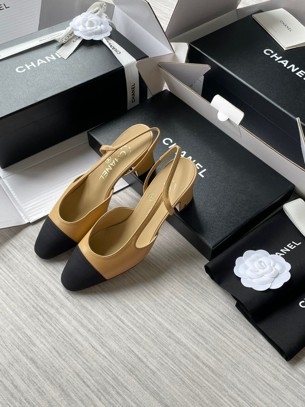 Chanel Lambskin Slingback Sandals
