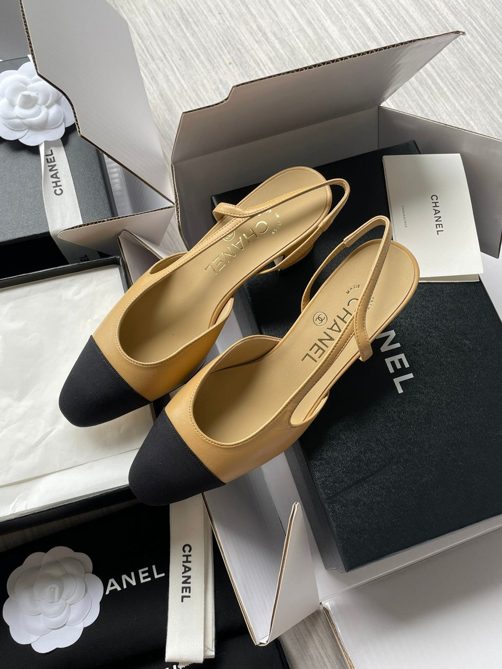 Chanel Lambskin Slingback Sandals