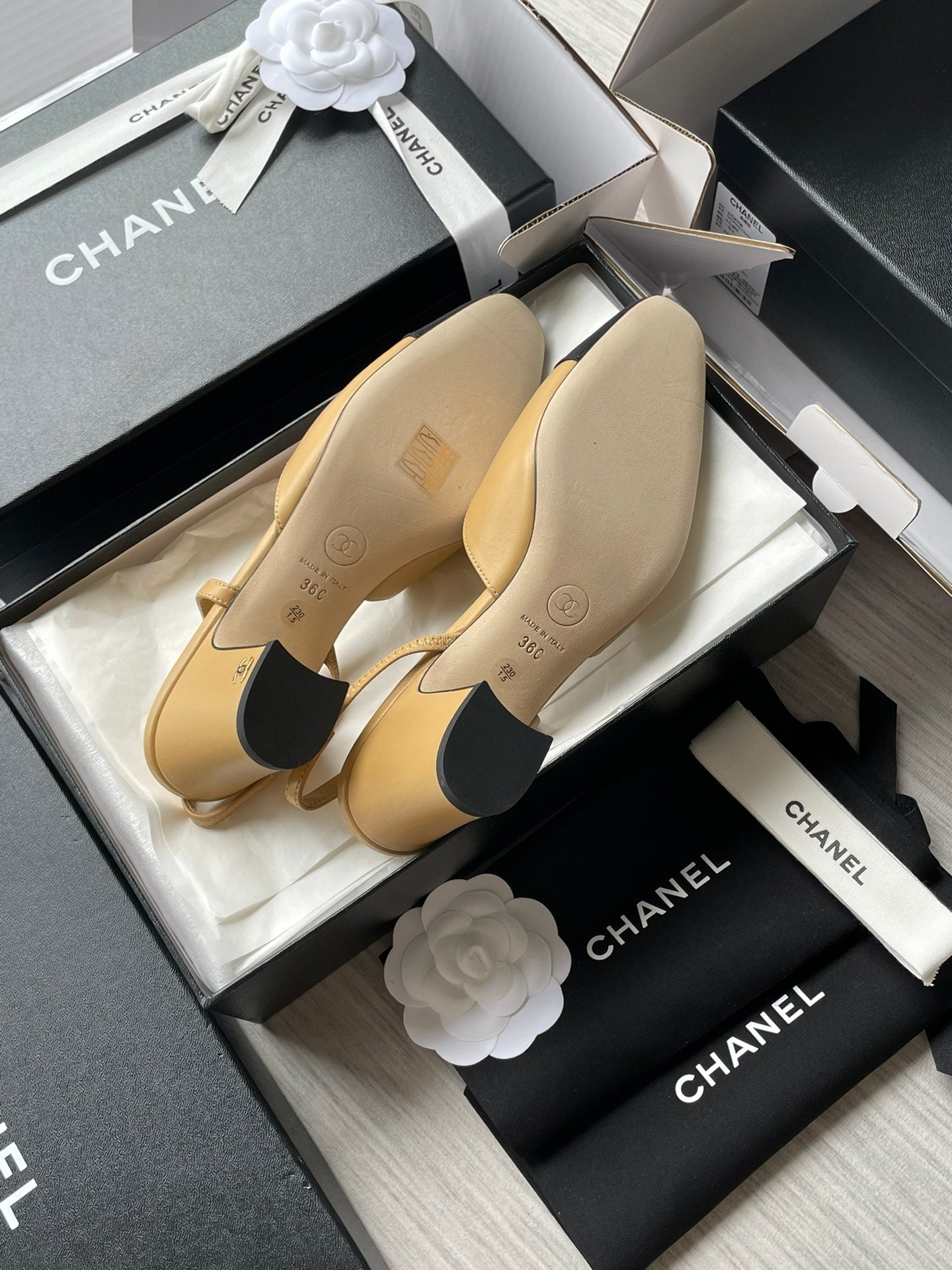 Chanel Lambskin Slingback Sandals