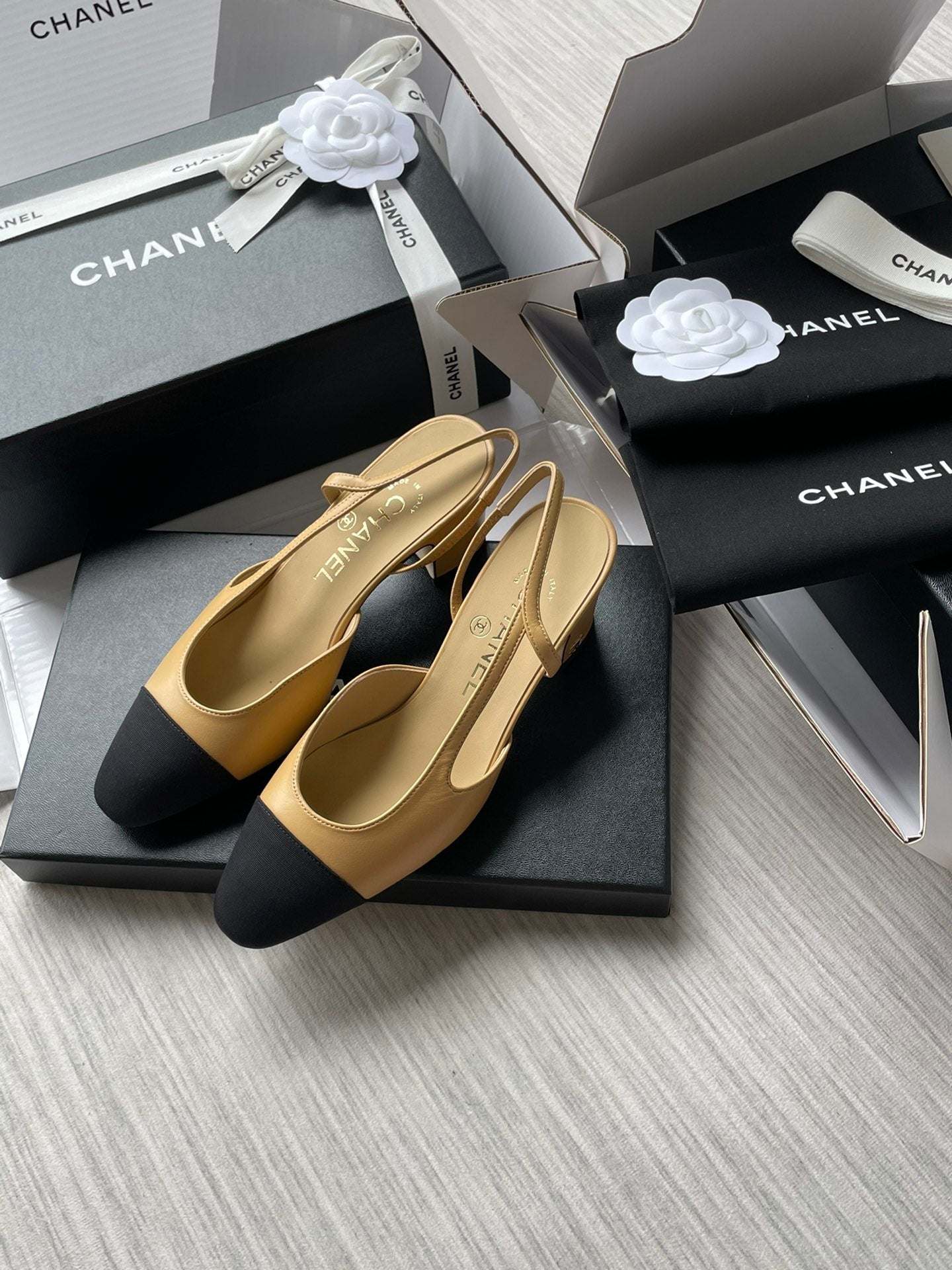 Chanel Lambskin Slingback Sandals