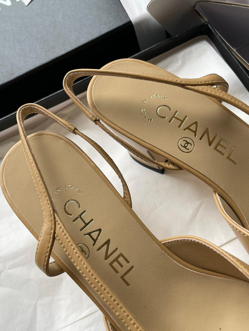 Chanel Lambskin Slingback Sandals