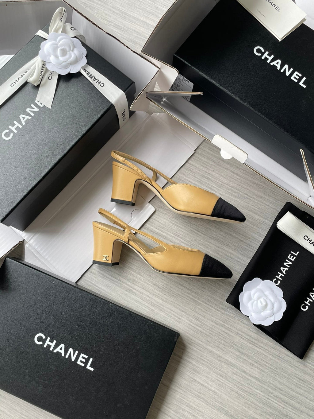 Chanel Lambskin Slingback Sandals