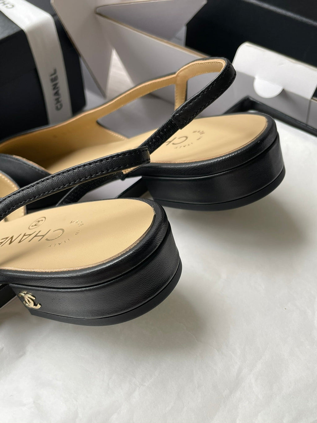 Chanel Lambskin Slingback Sandals