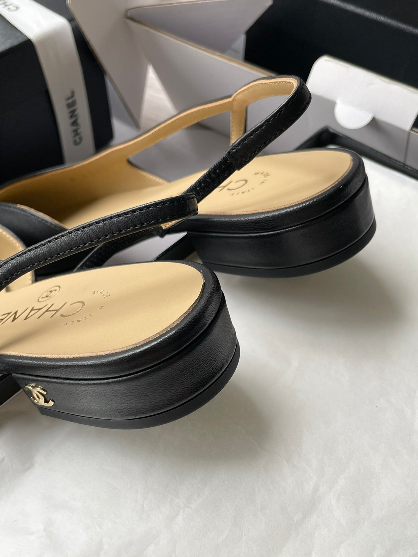 Chanel Lambskin Slingback Sandals