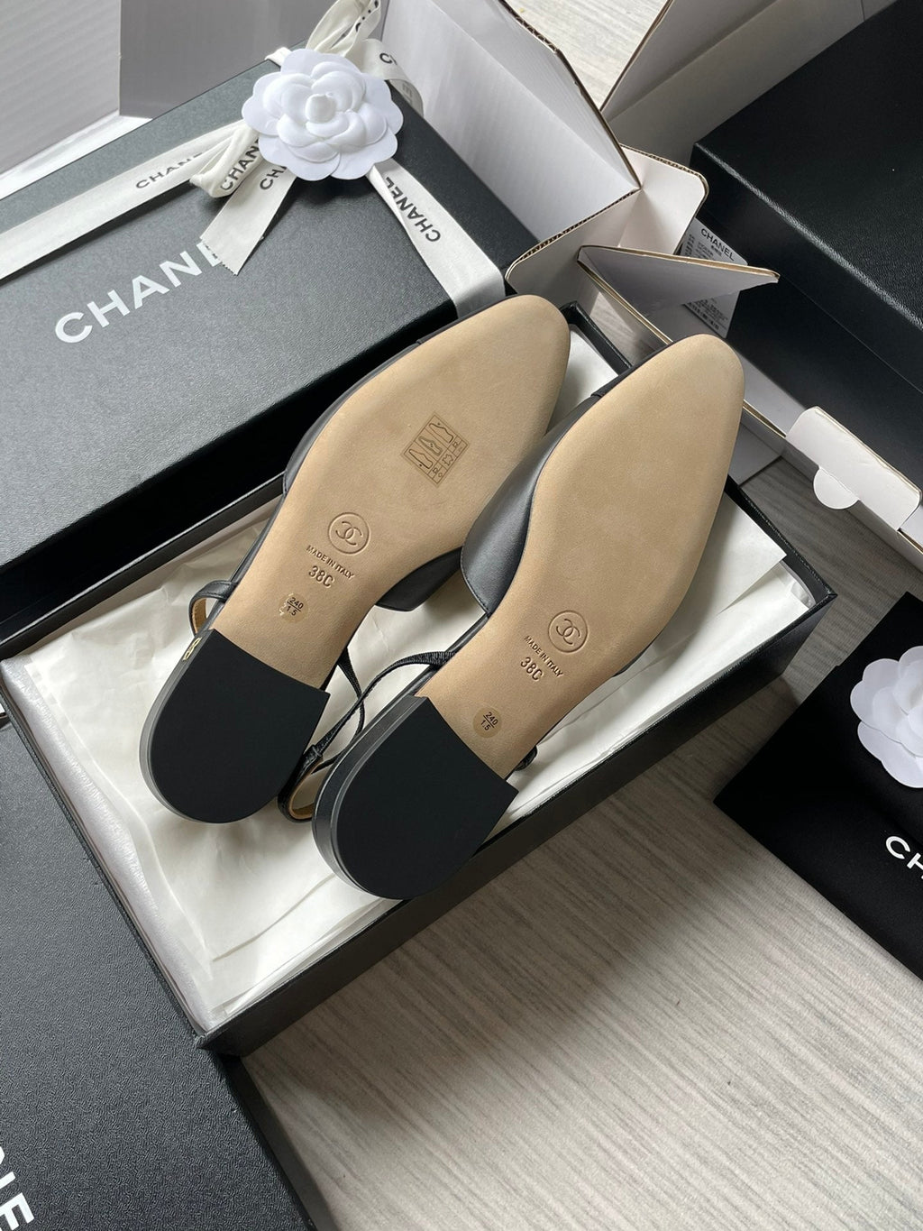 Chanel Lambskin Slingback Sandals