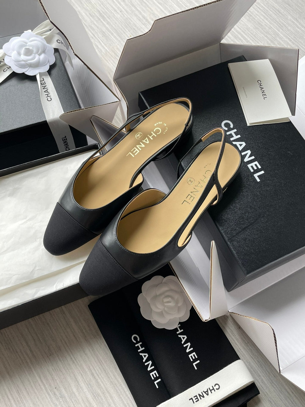Chanel Lambskin Slingback Sandals