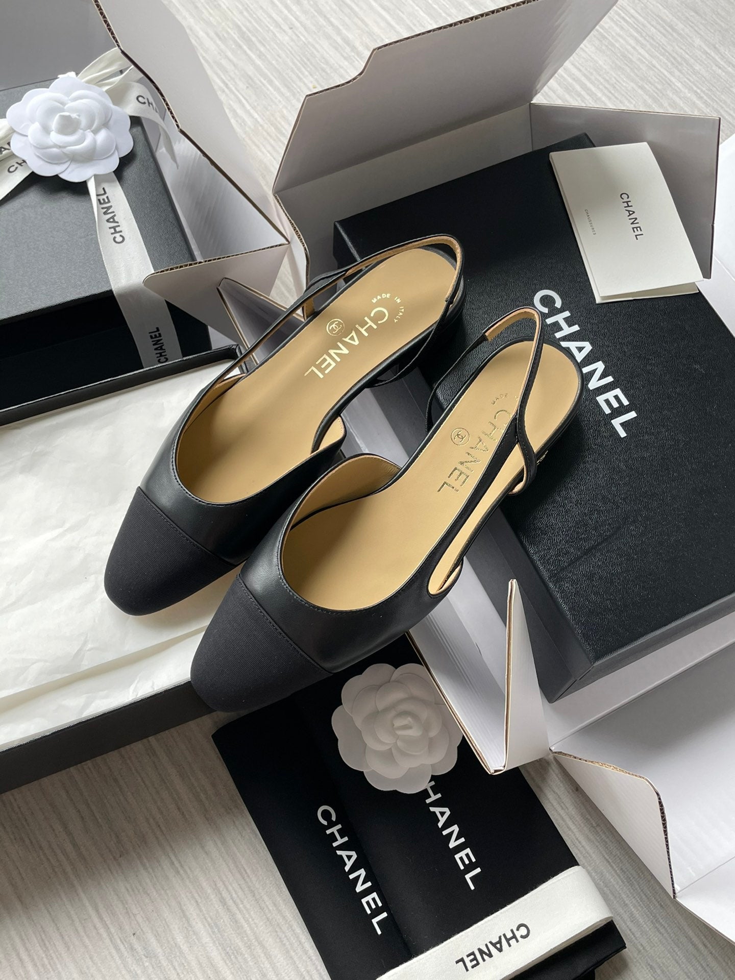 Chanel Lambskin Slingback Sandals
