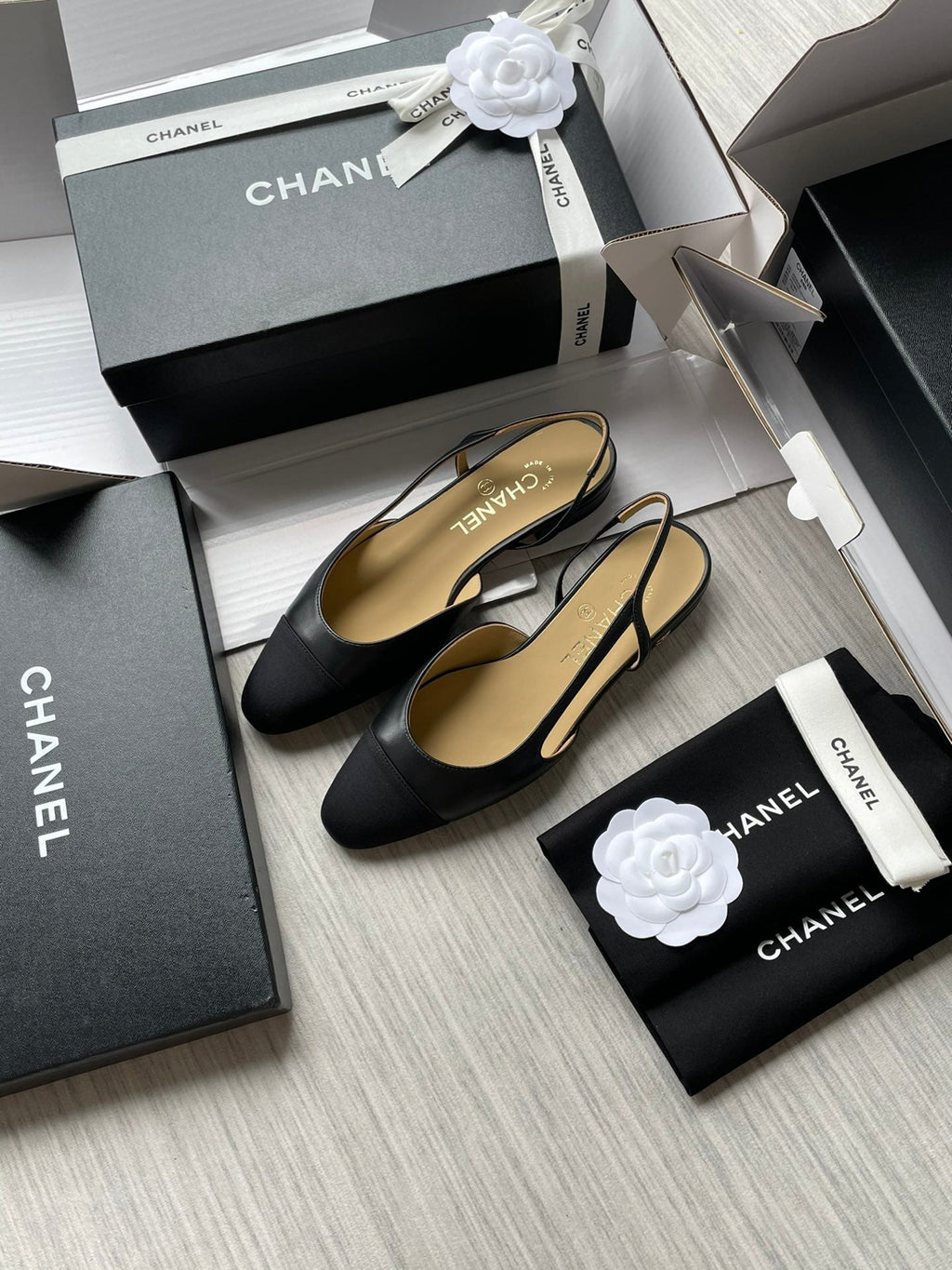 Chanel Lambskin Slingback Sandals