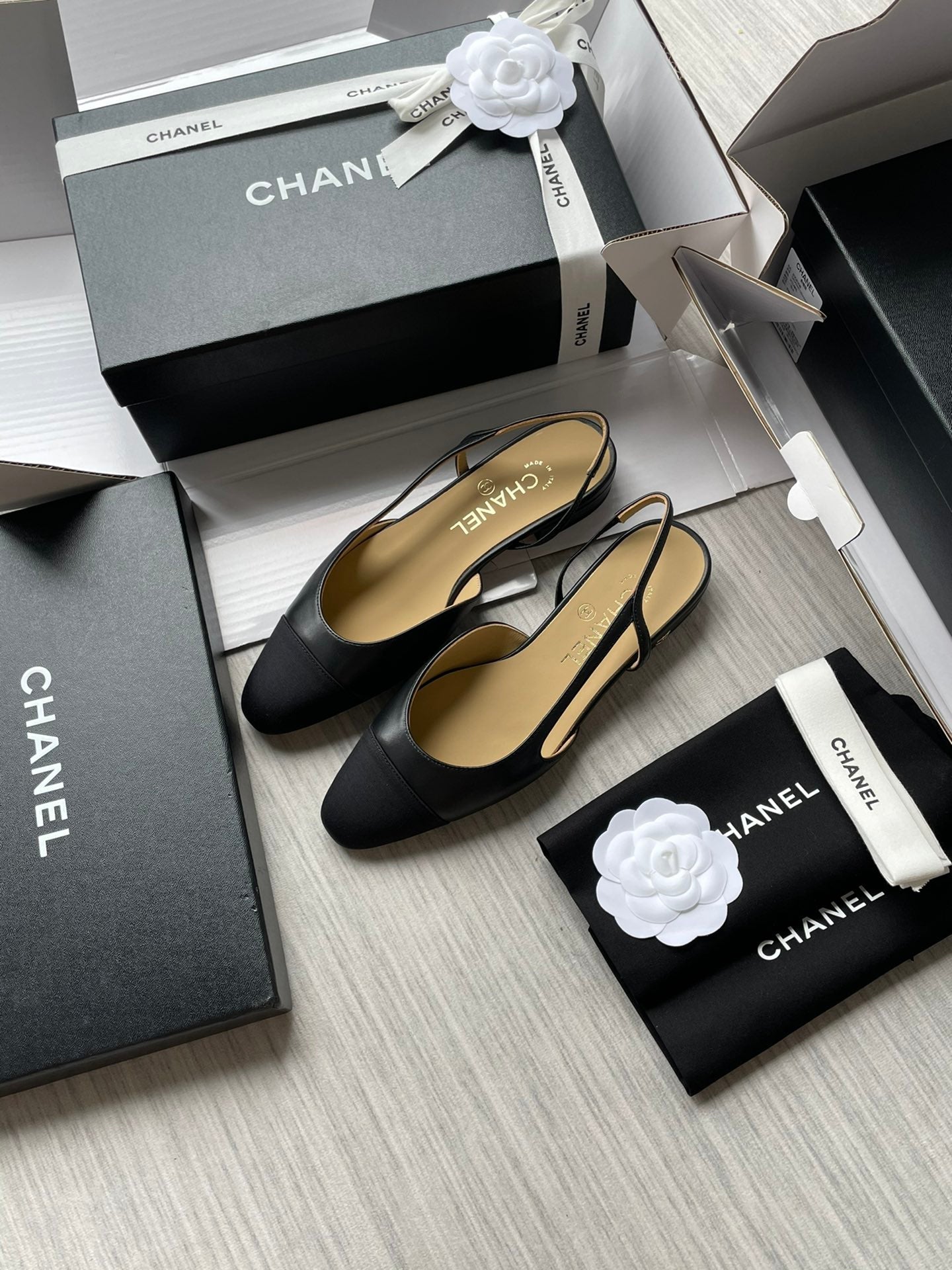 Chanel Lambskin Slingback Sandals