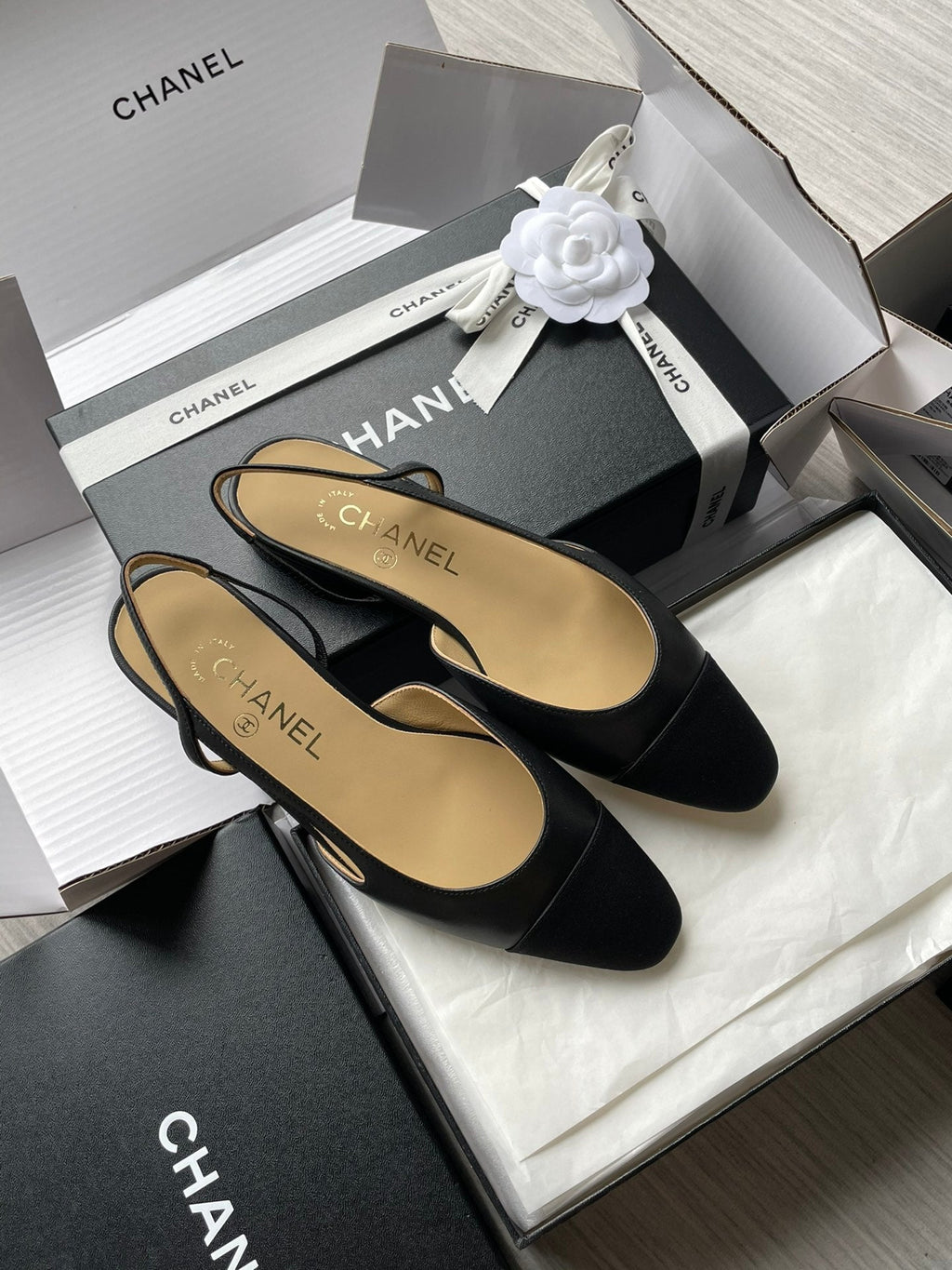 Chanel Lambskin Slingback Sandals