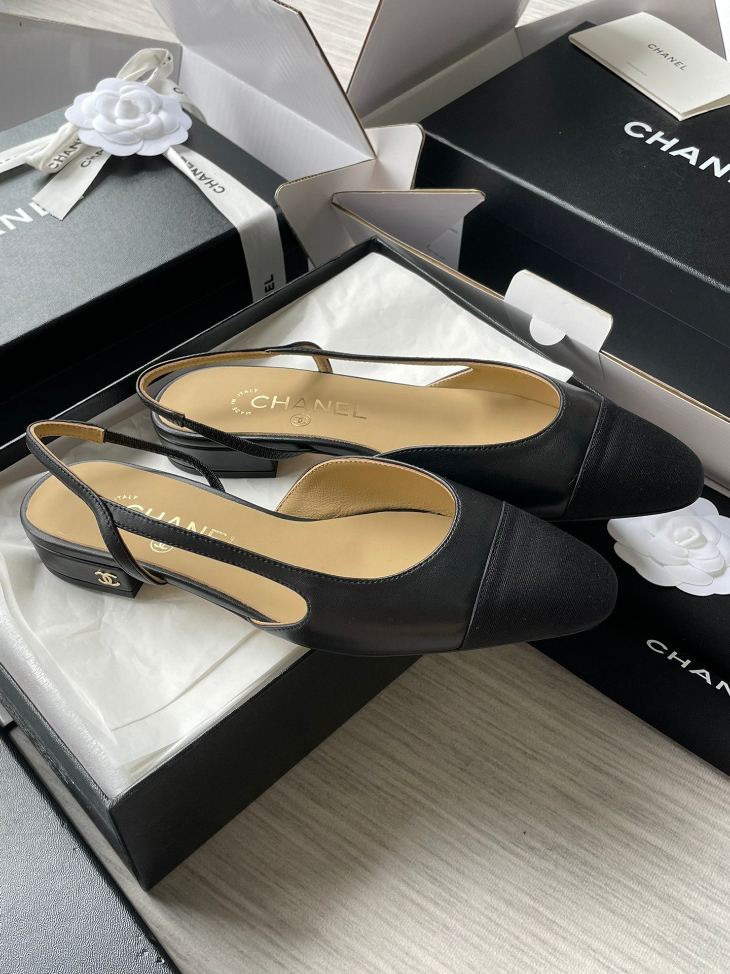 Chanel Lambskin Slingback Sandals