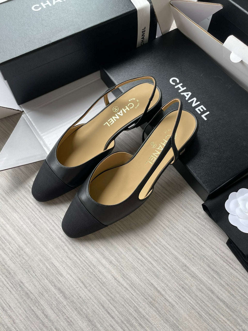Chanel Lambskin Slingback Sandals