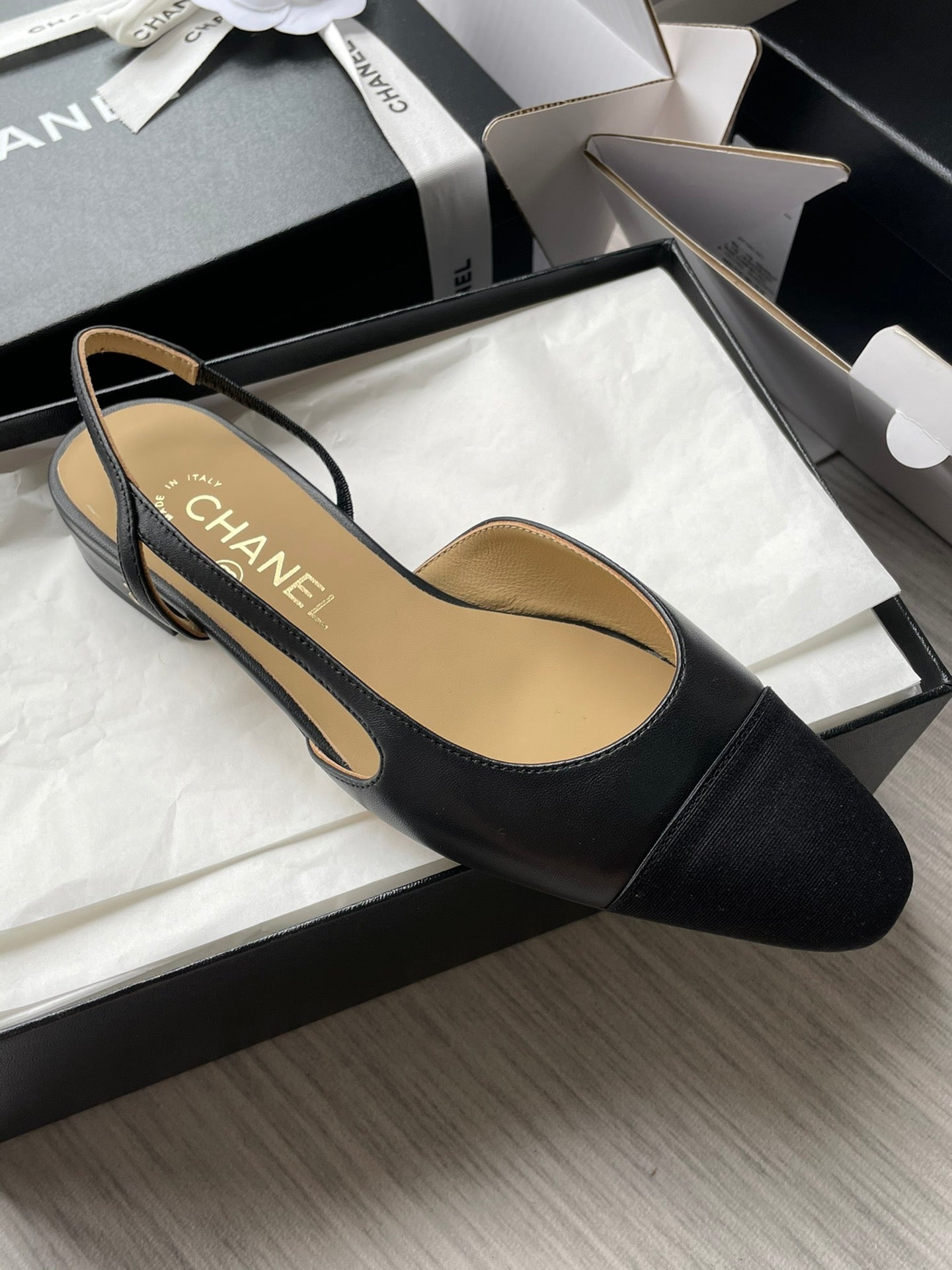 Chanel Lambskin Slingback Sandals