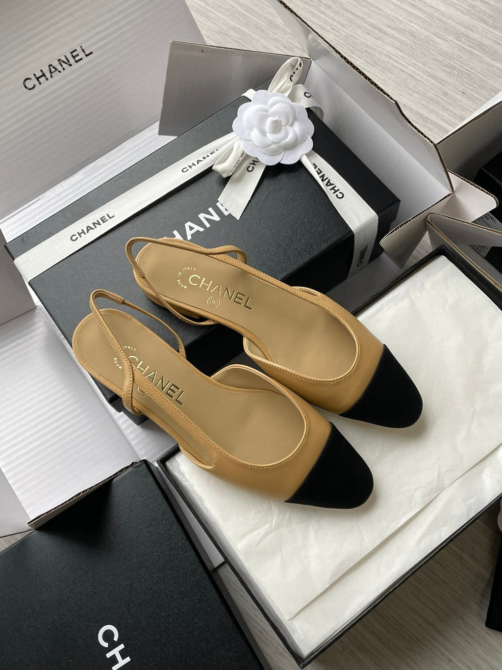 Chanel Lambskin Slingback Sandals
