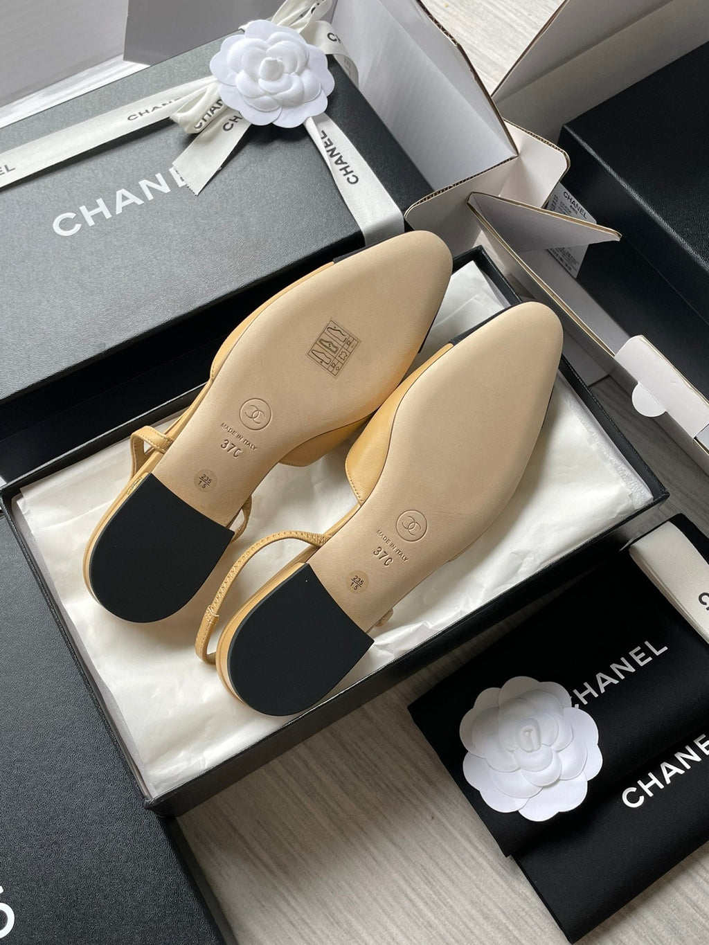 Chanel Lambskin Slingback Sandals