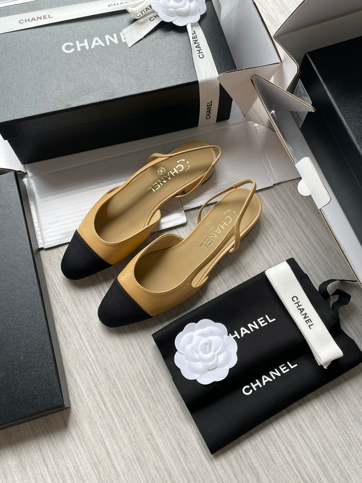 Chanel Lambskin Slingback Sandals
