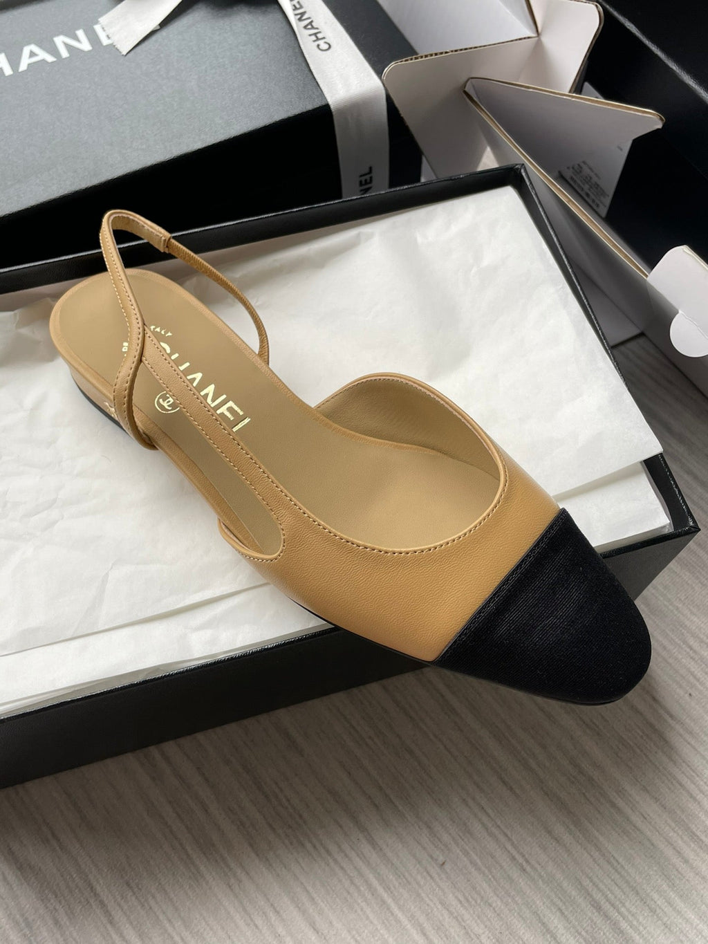 Chanel Lambskin Slingback Sandals