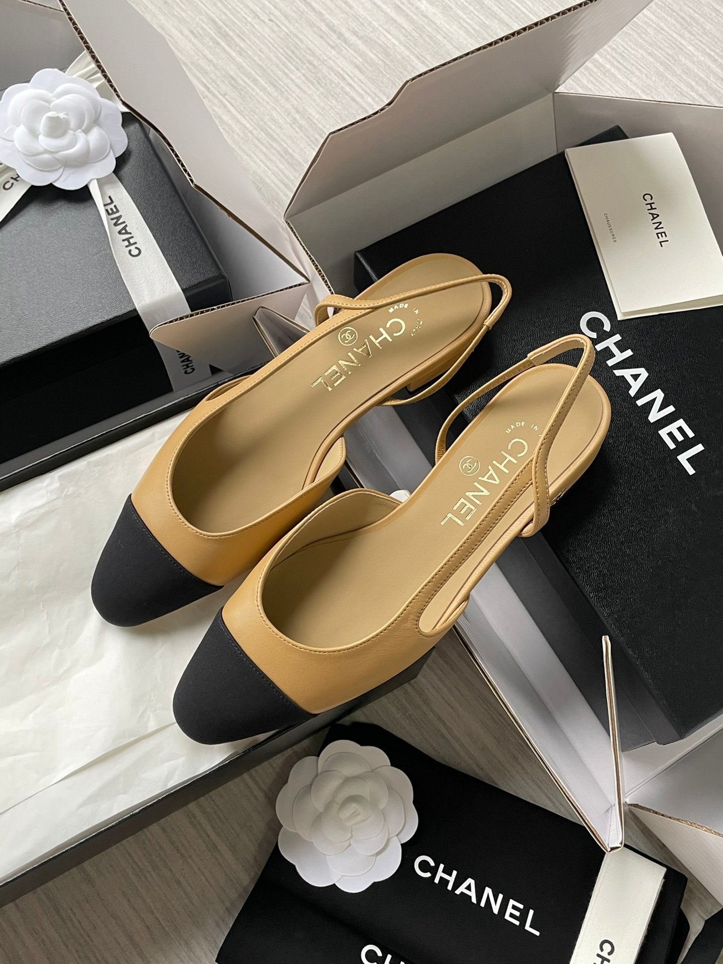 Chanel Lambskin Slingback Sandals