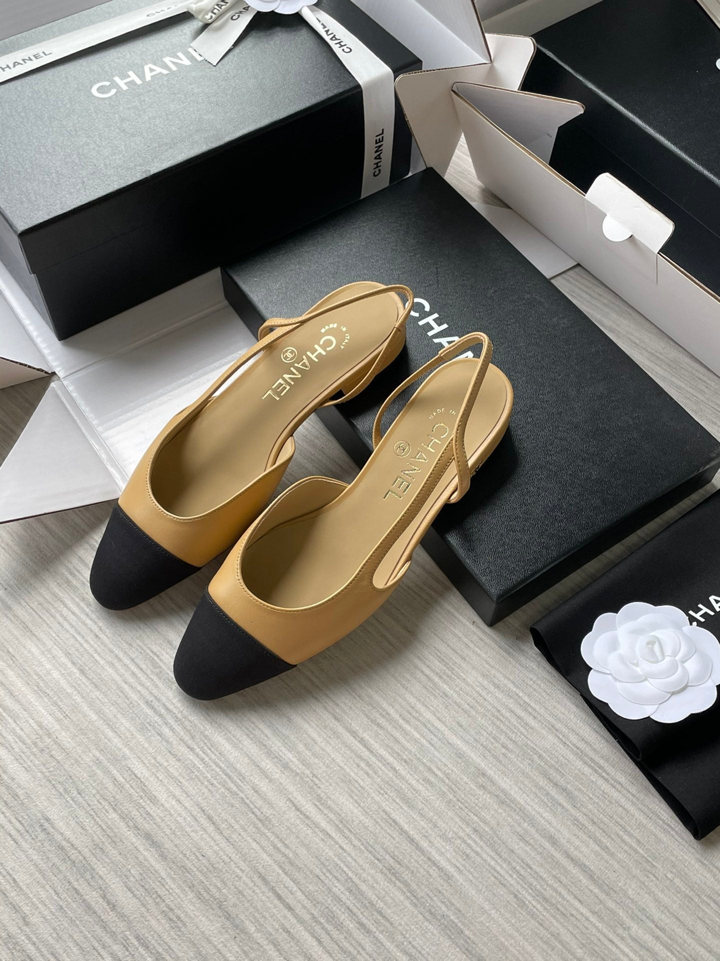Chanel Lambskin Slingback Sandals