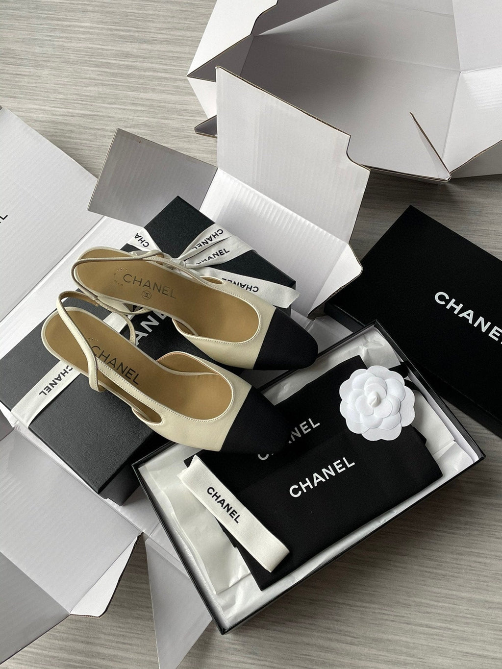Chanel Lambskin Slingback Sandals