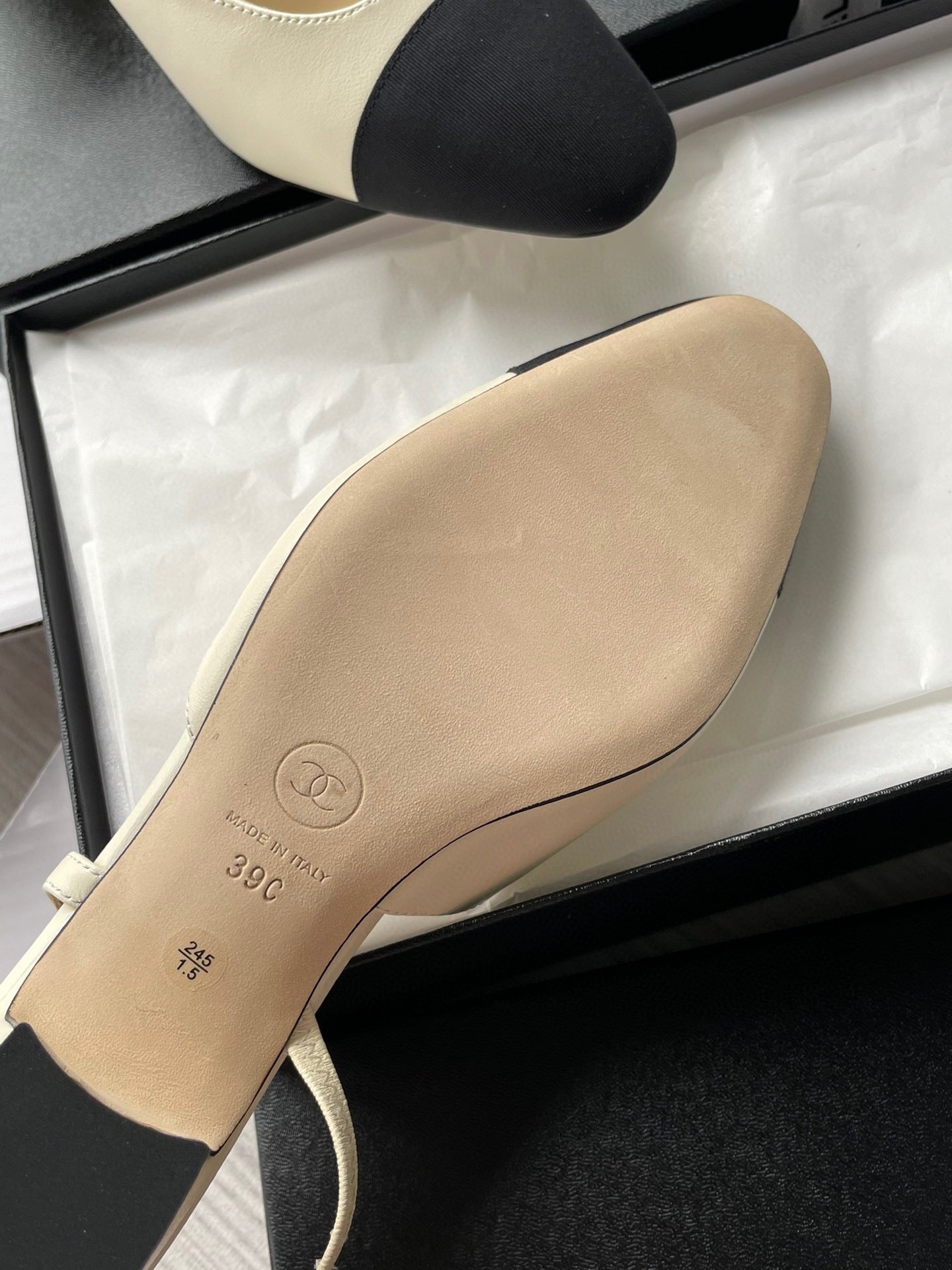 Chanel Lambskin Slingback Sandals