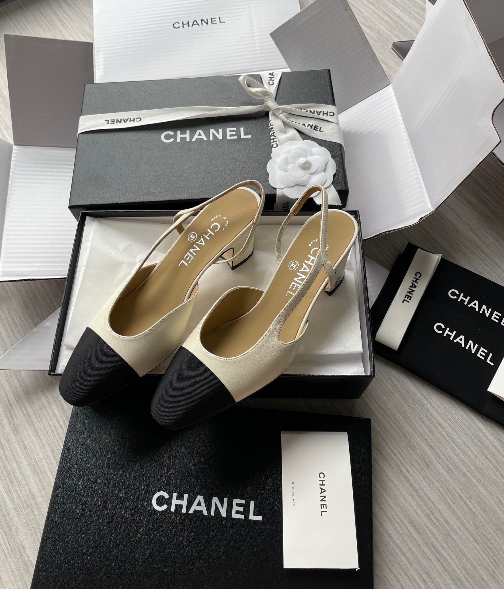 Chanel Lambskin Slingback Sandals