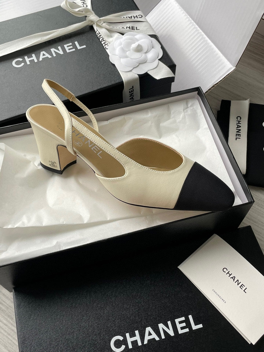 Chanel Lambskin Slingback Sandals
