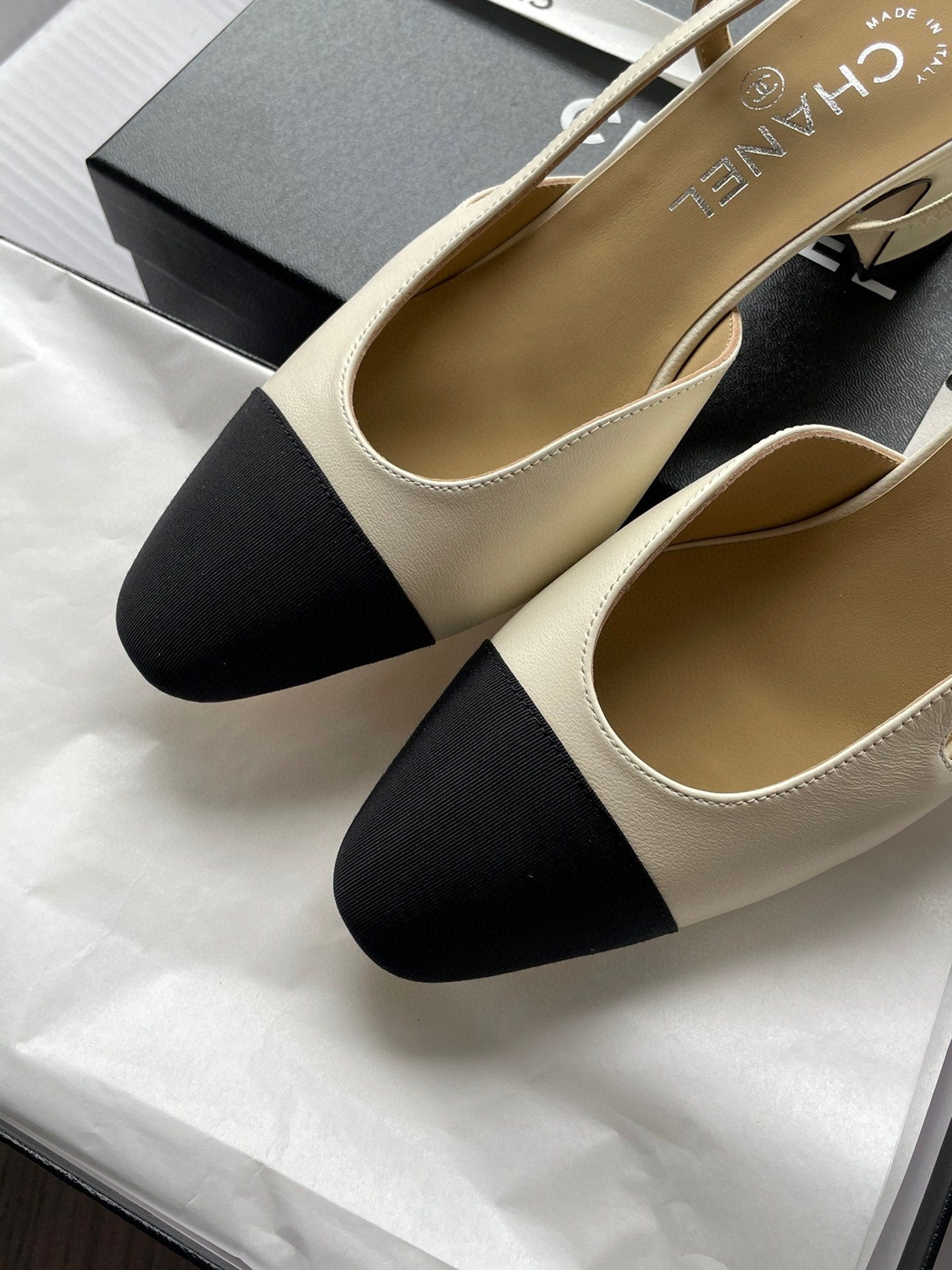 Chanel Lambskin Slingback Sandals