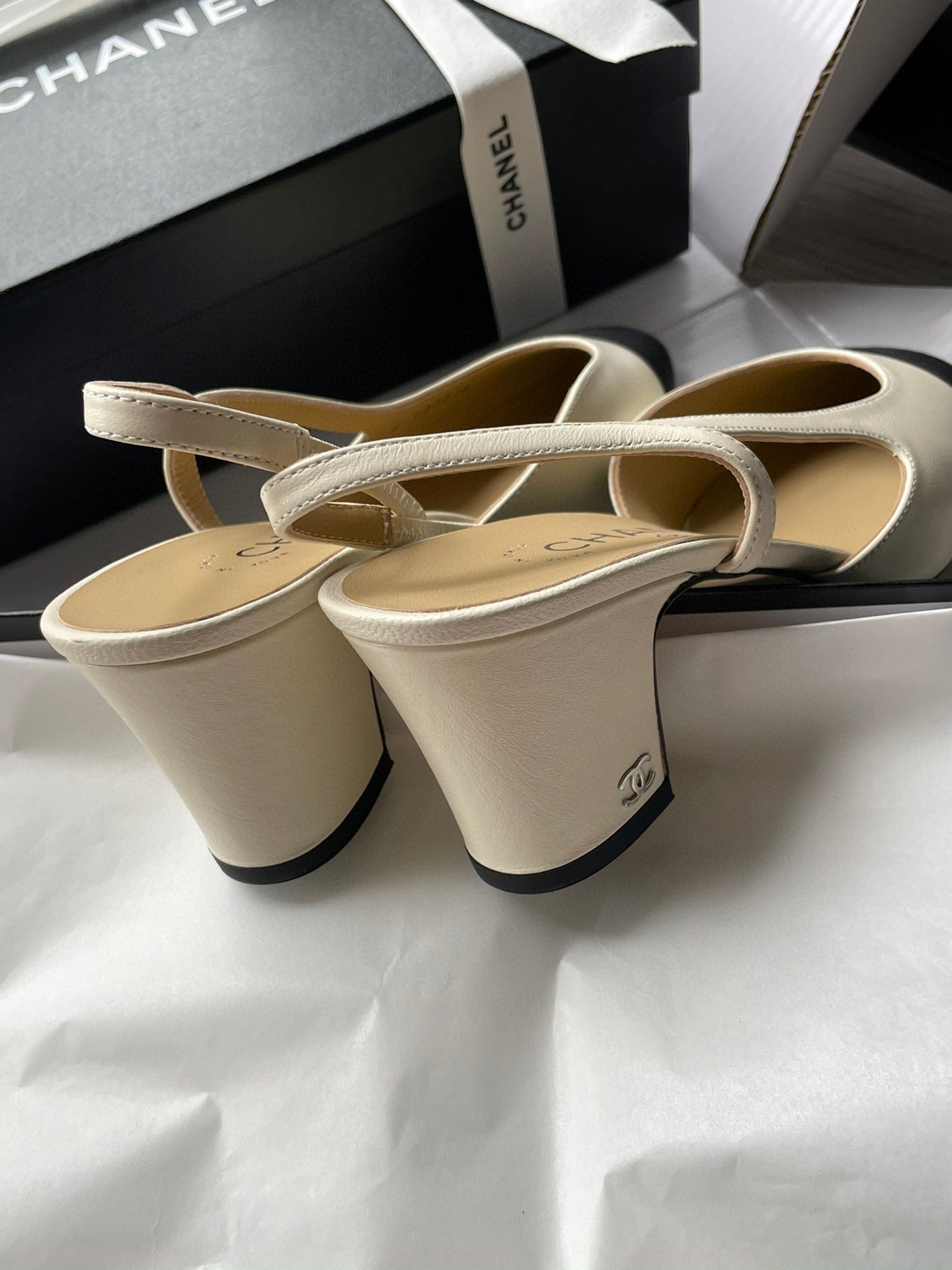Chanel Lambskin Slingback Sandals