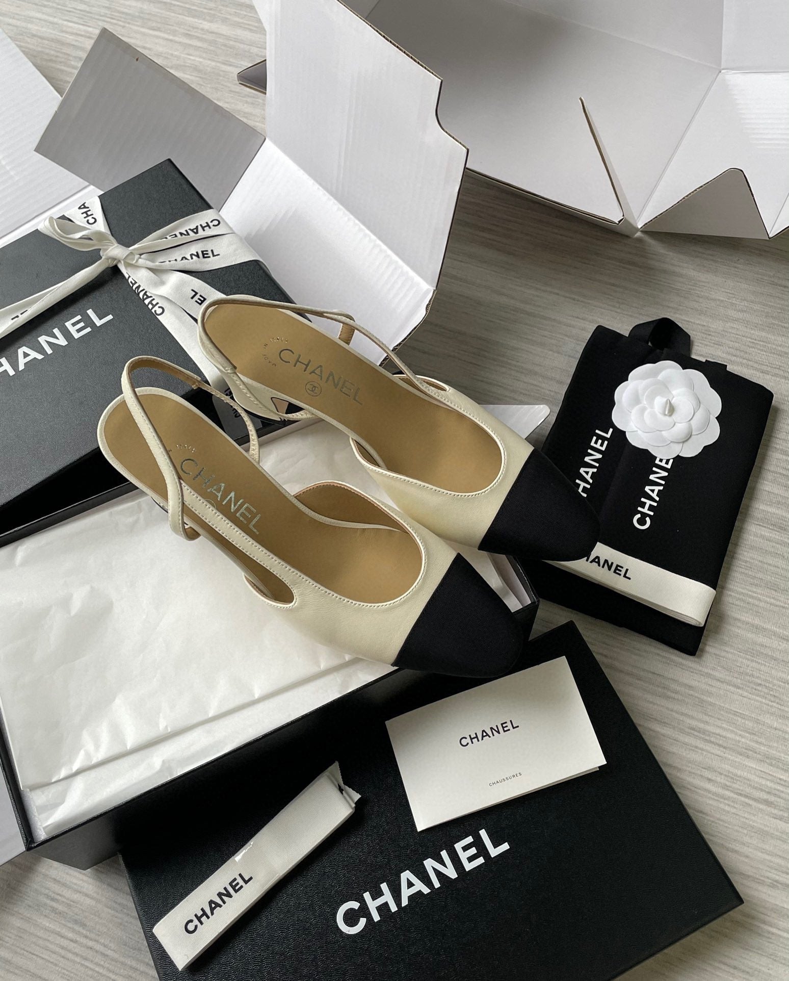 Chanel Lambskin Slingback Sandals