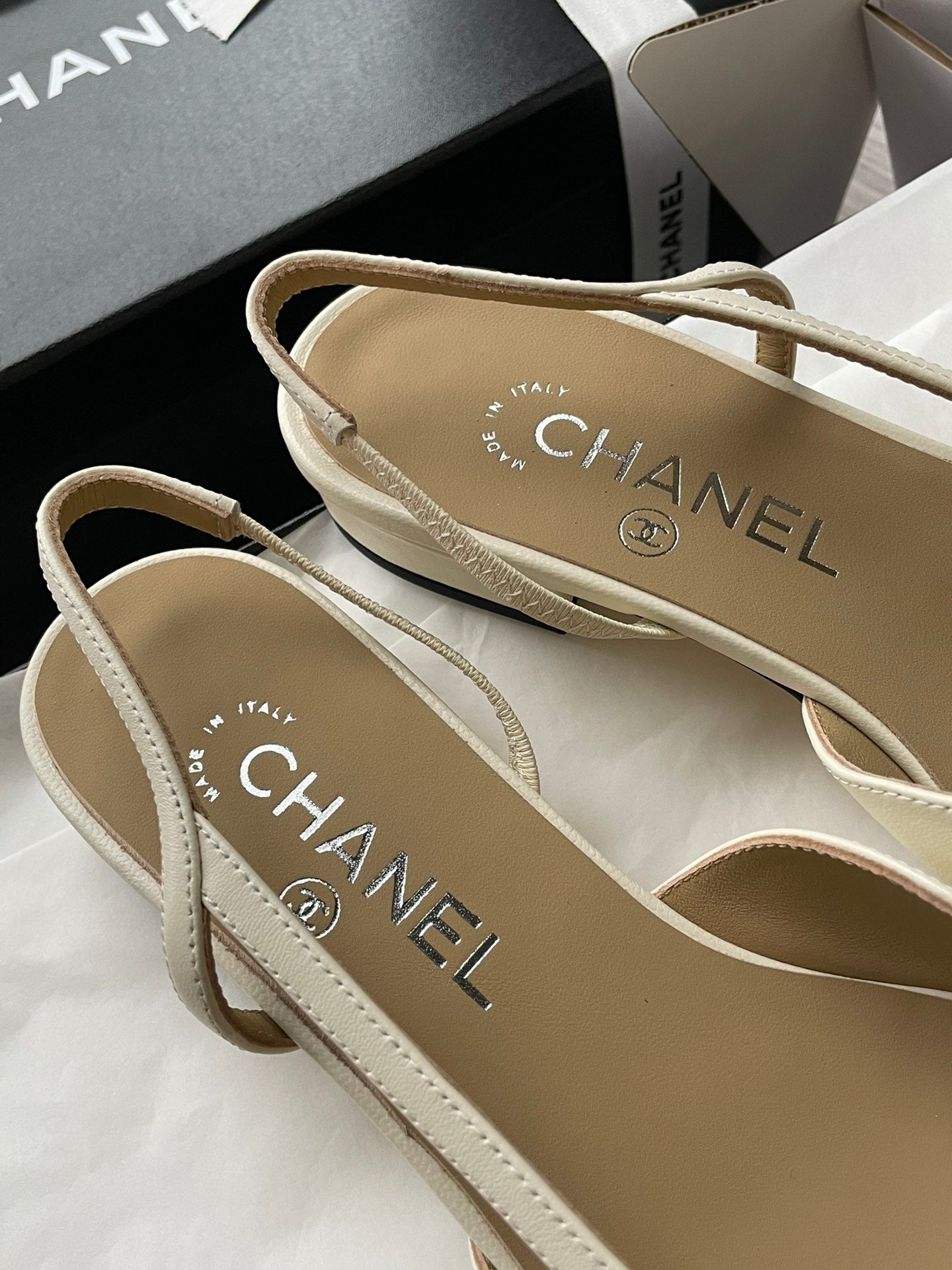Chanel Lambskin Slingback Sandals