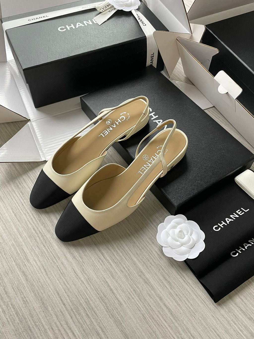 Chanel Lambskin Slingback Sandals