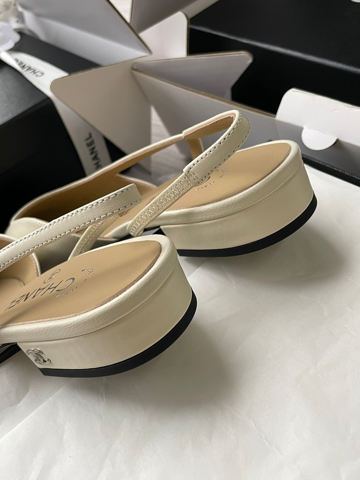 Chanel Lambskin Slingback Sandals