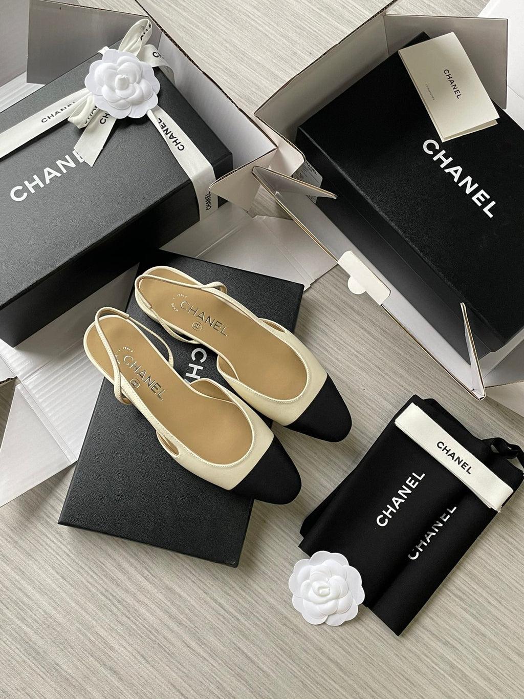 Chanel Lambskin Slingback Sandals
