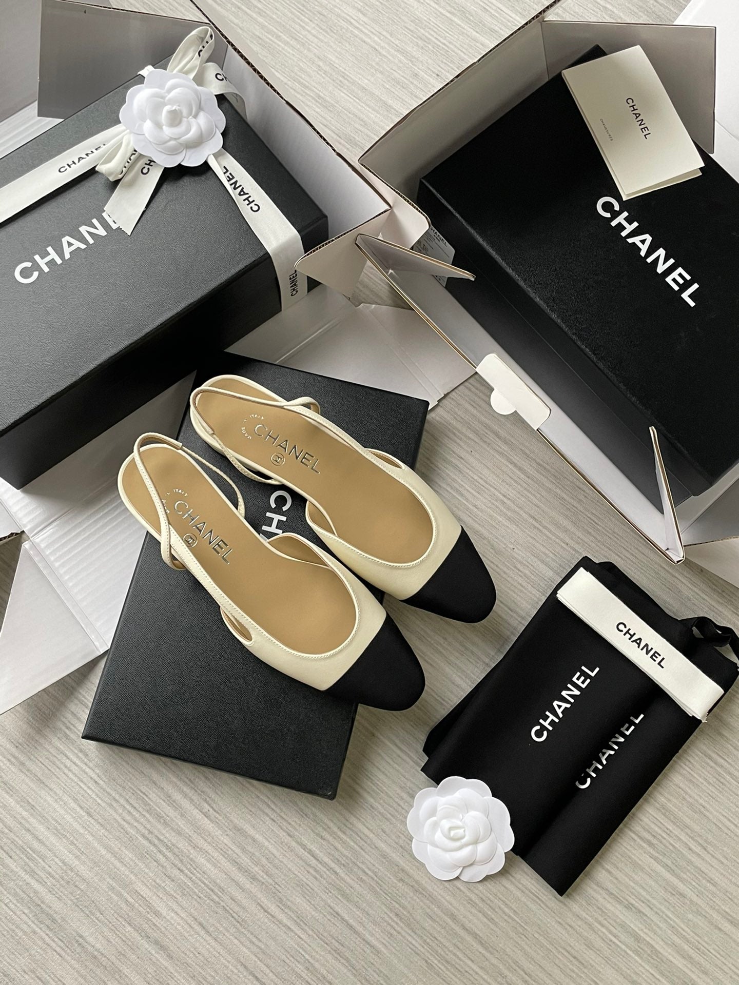 Chanel Lambskin Slingback Sandals