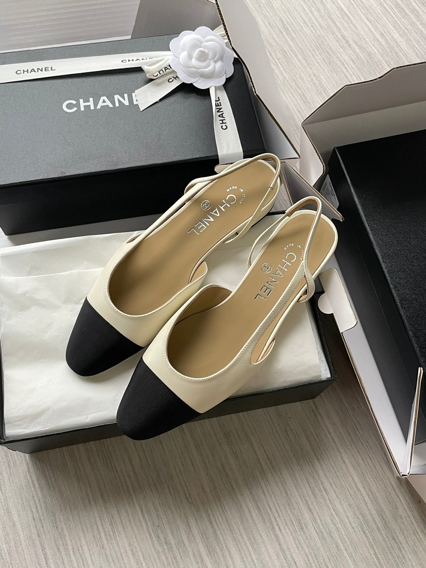Chanel Lambskin Slingback Sandals