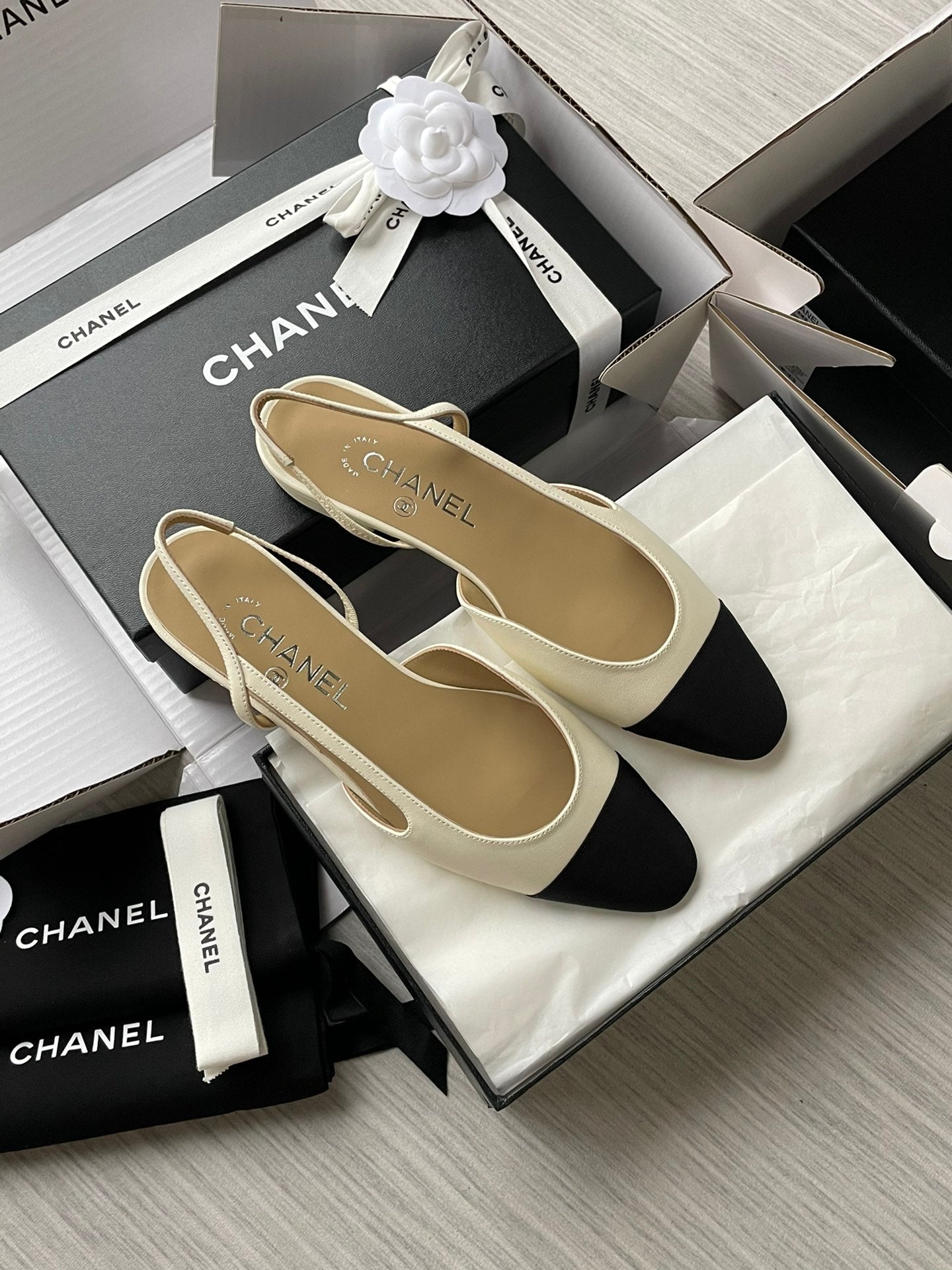 Chanel Lambskin Slingback Sandals