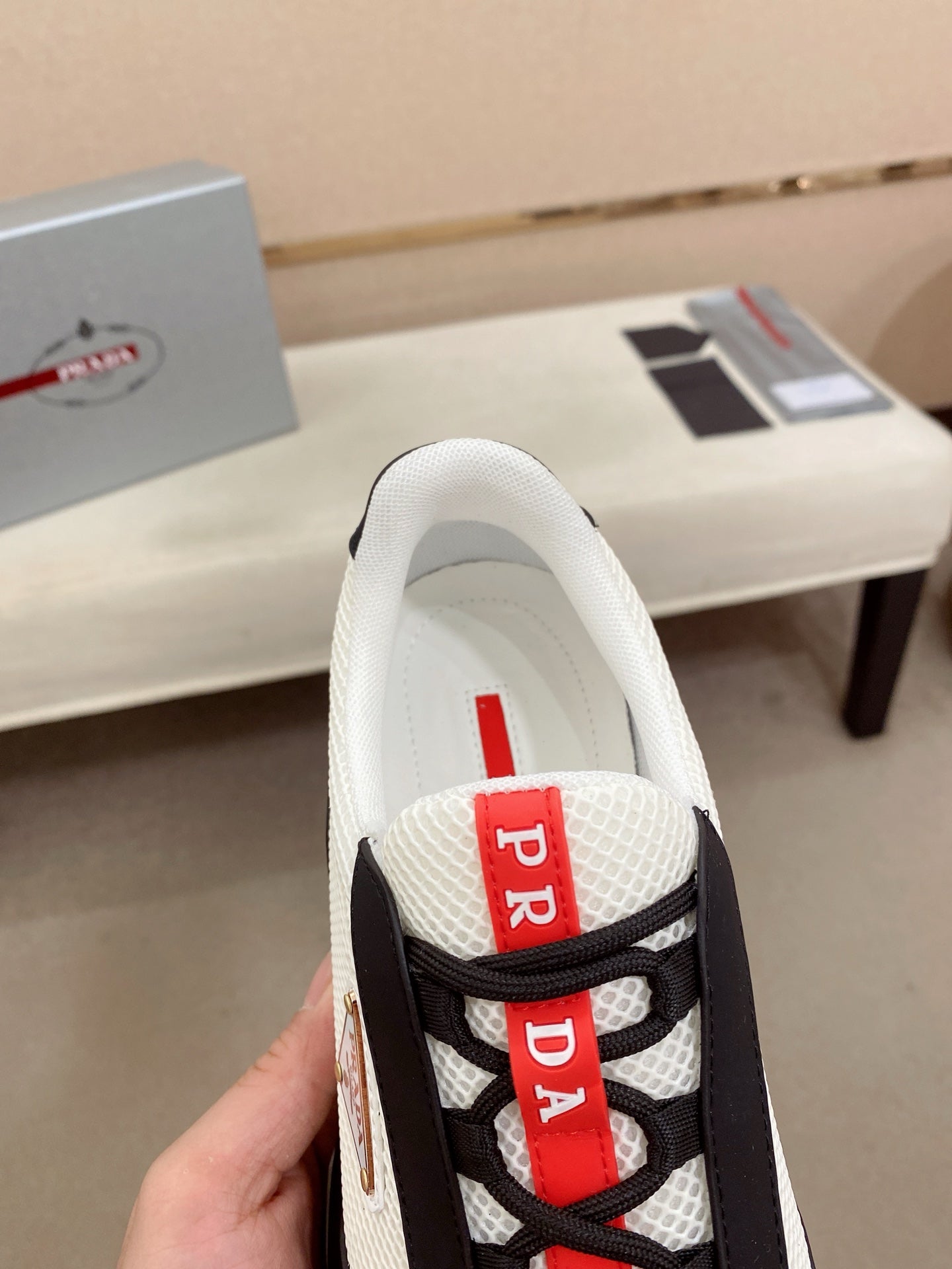 Prada Men's Leather Mesh Sneakers – New Collection
