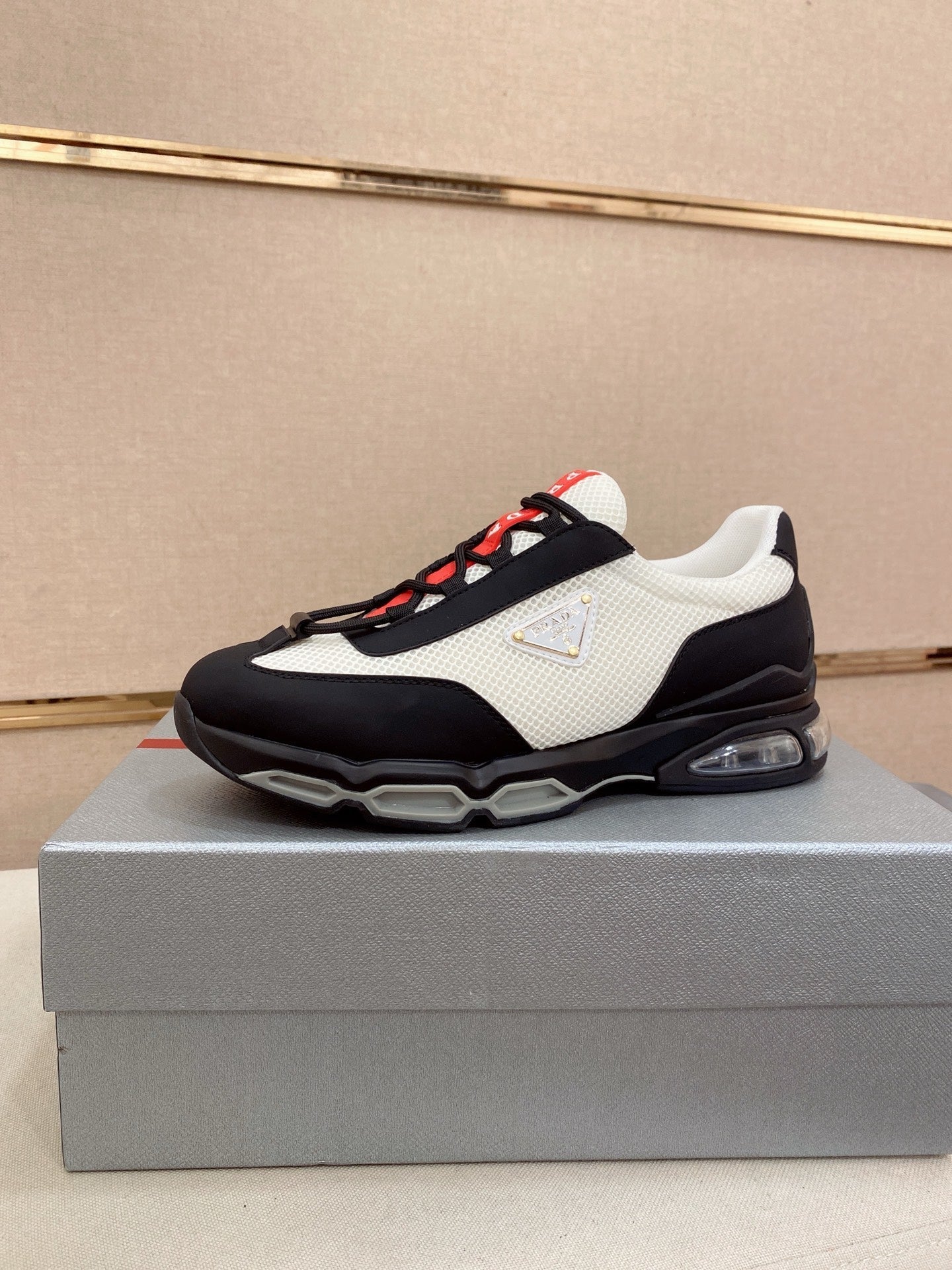 Prada Men's Leather Mesh Sneakers – New Collection