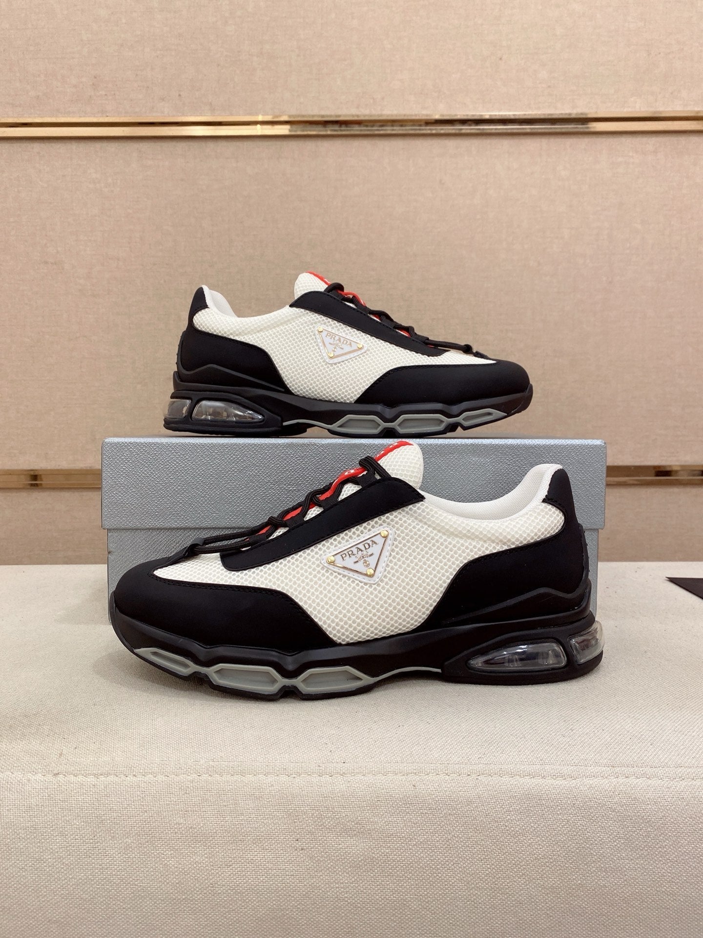 Prada Men's Leather Mesh Sneakers – New Collection