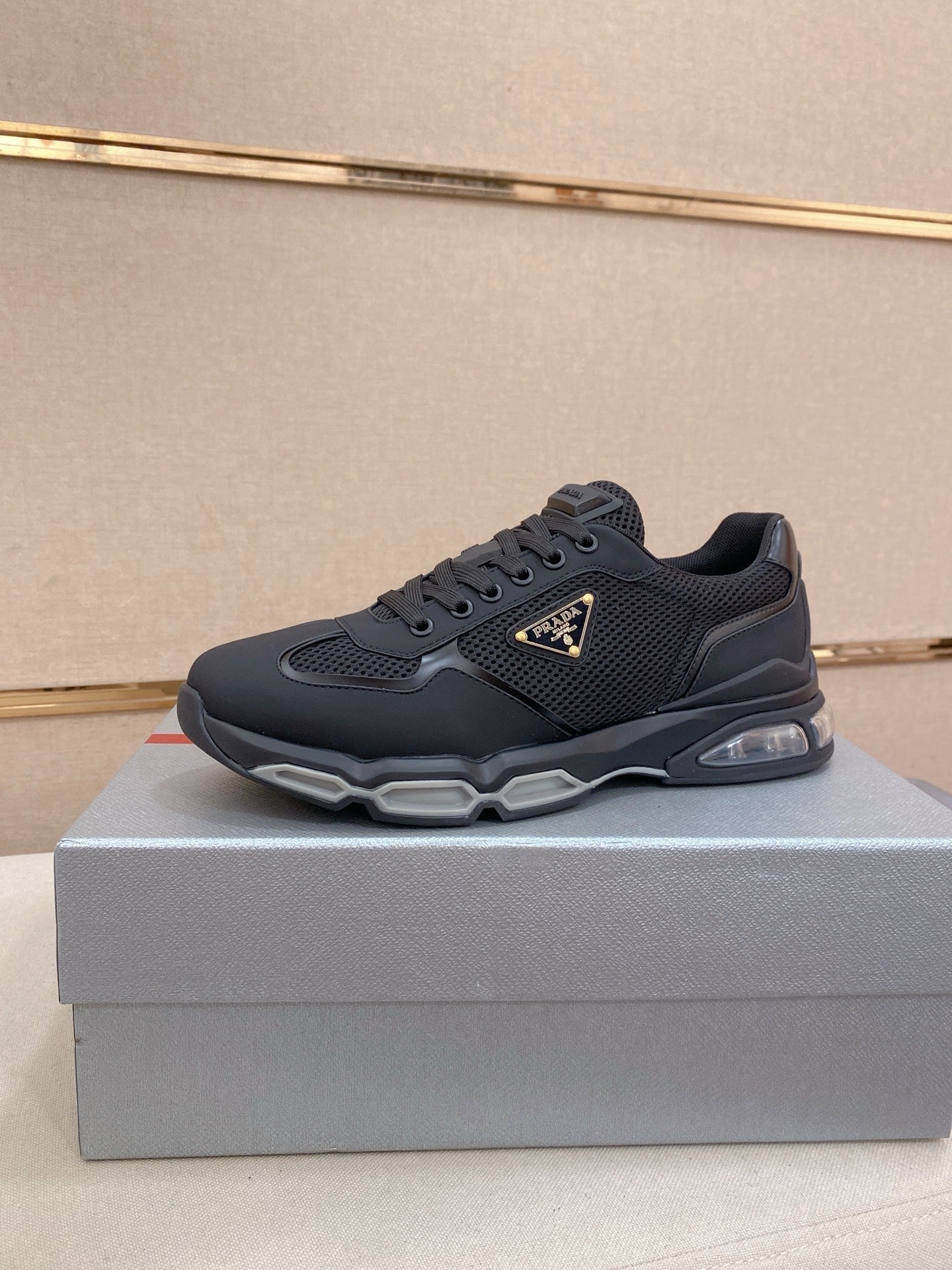 Prada Men's Leather Mesh Sneakers – New Collection