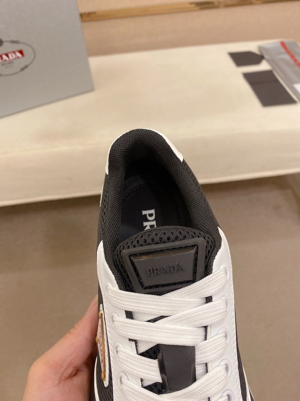 Prada Men's Leather Mesh Sneakers – New Collection
