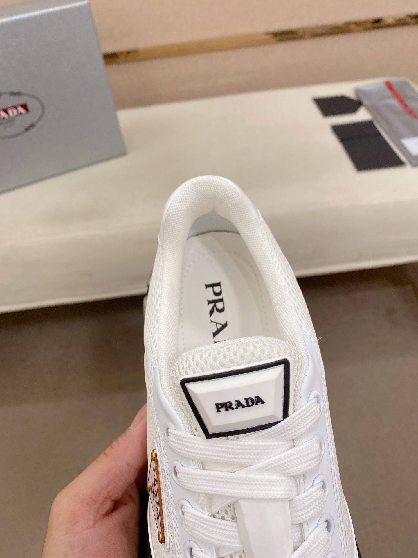 Prada Men's Leather Mesh Sneakers – New Collection