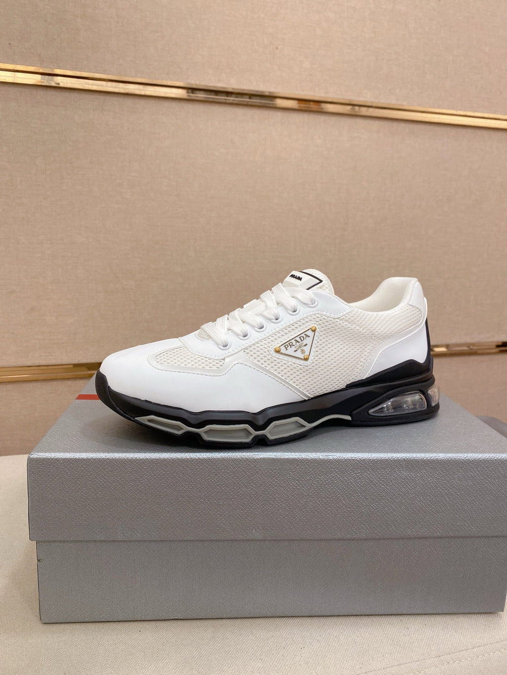 Prada Men's Leather Mesh Sneakers – New Collection