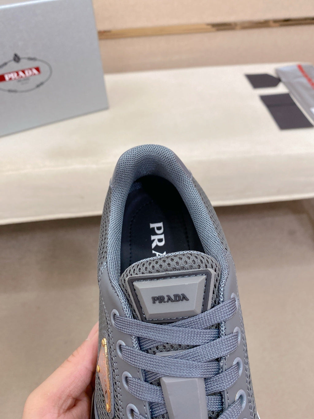 Prada Men's Leather Mesh Sneakers – New Collection