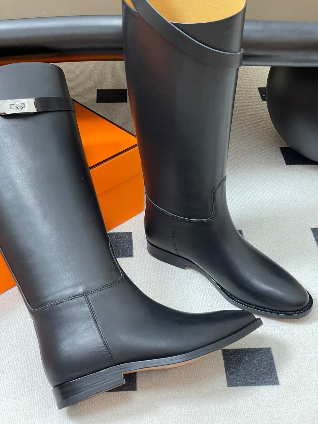 Hermès Jumping Kelly Buckle Knee-High Boots